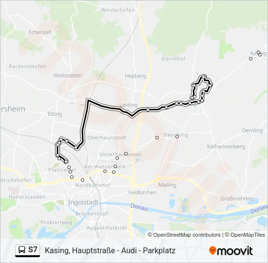 Автобус S7: карта маршрута