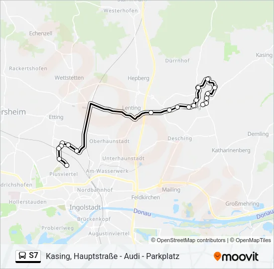 Автобус S7: карта маршрута