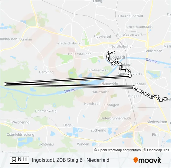 N11 Bus Line Map