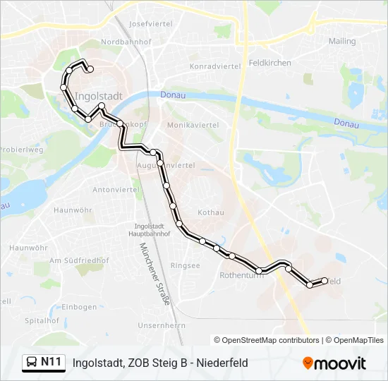 N11 Bus Line Map
