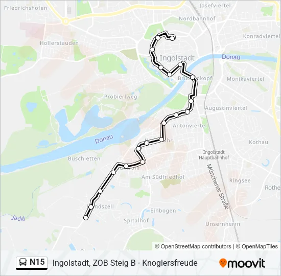 N15 Bus Line Map
