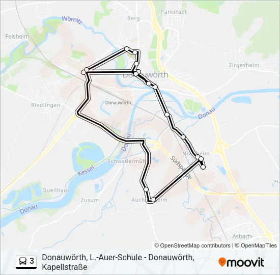 3 Bus Line Map