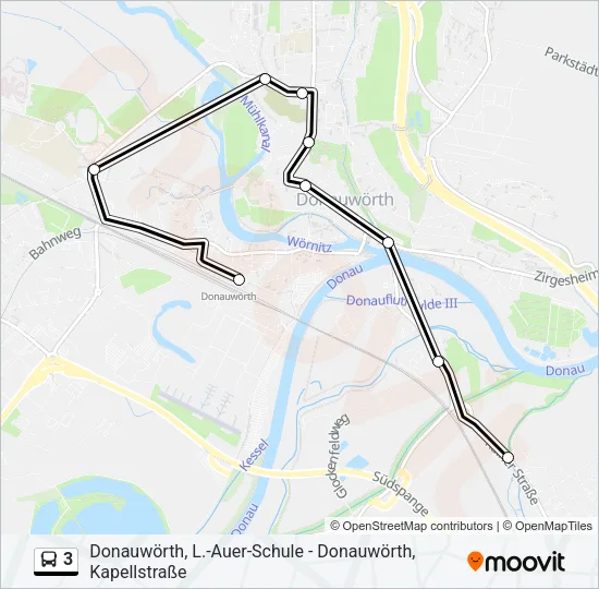 3 Bus Line Map