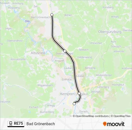  RE75: карта маршрута