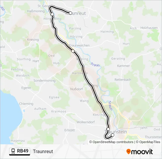 Поезд RB49: карта маршрута