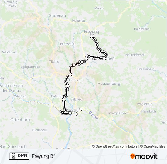 Поезд DPN: карта маршрута