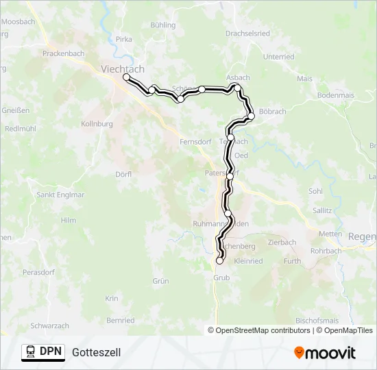 Поезд DPN: карта маршрута