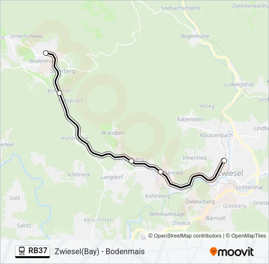 Bahnlinie RB37 Karte