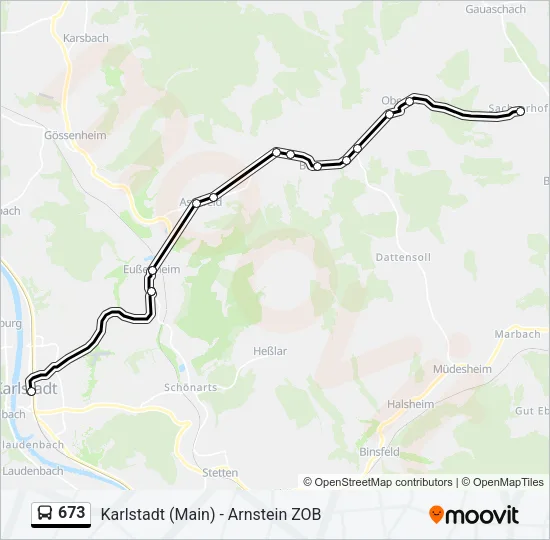 673 Bus Line Map