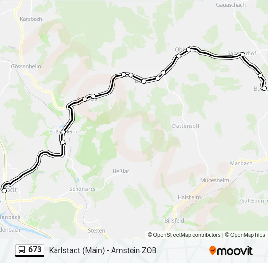673 Bus Line Map