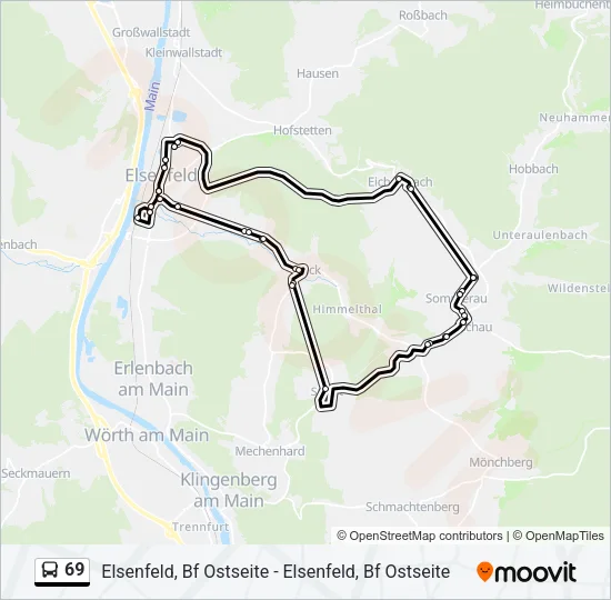 69 Bus Line Map