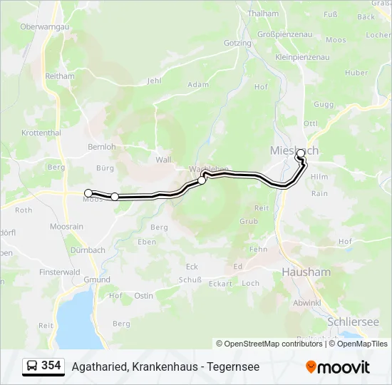 Автобус 354: карта маршрута