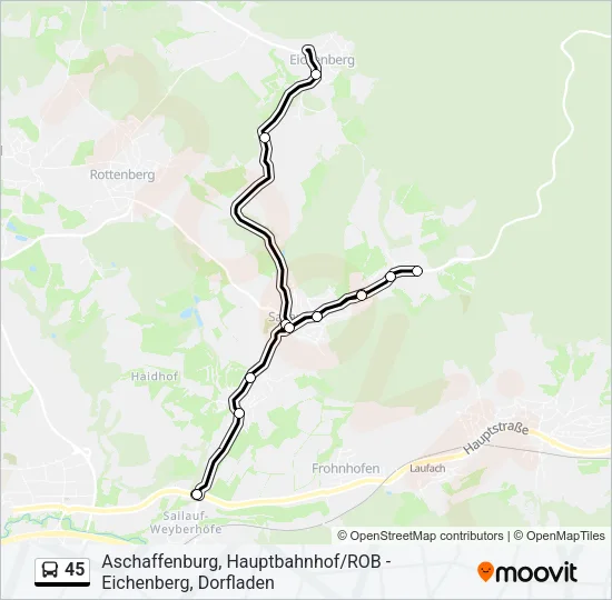 45 Bus Line Map