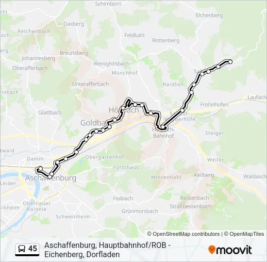 45 Bus Line Map
