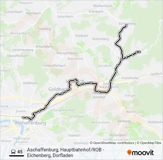 45 Bus Line Map
