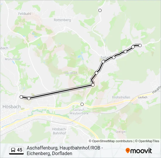 45 Bus Line Map