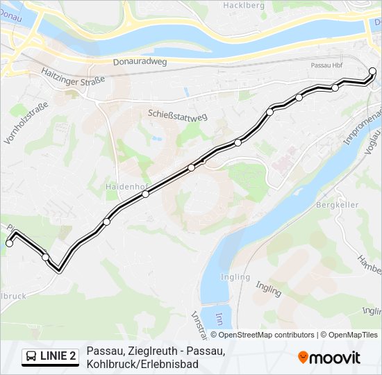 Автобус LINIE 2: карта маршрута