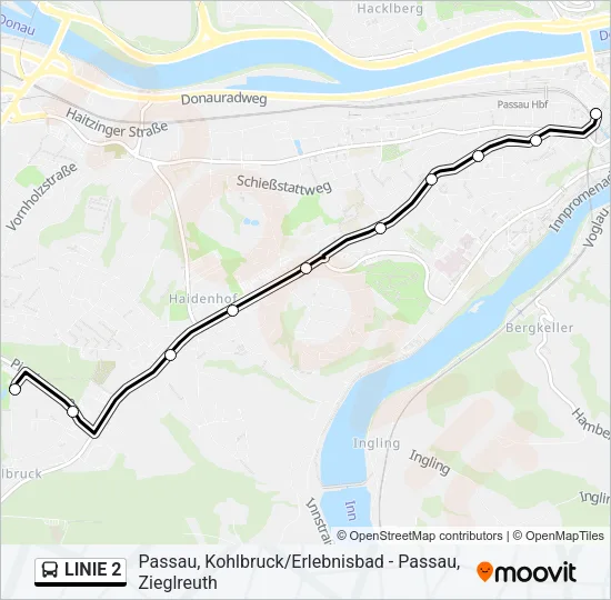 LINIE 2 Bus Line Map