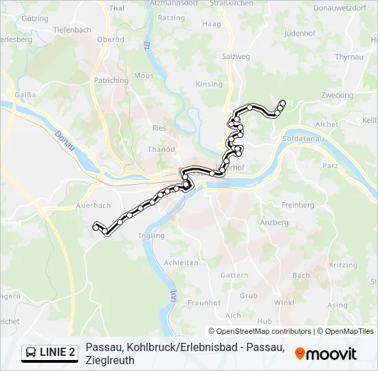 LINIE 2 Bus Line Map