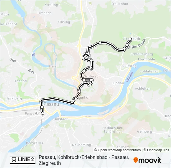 LINIE 2 Bus Line Map