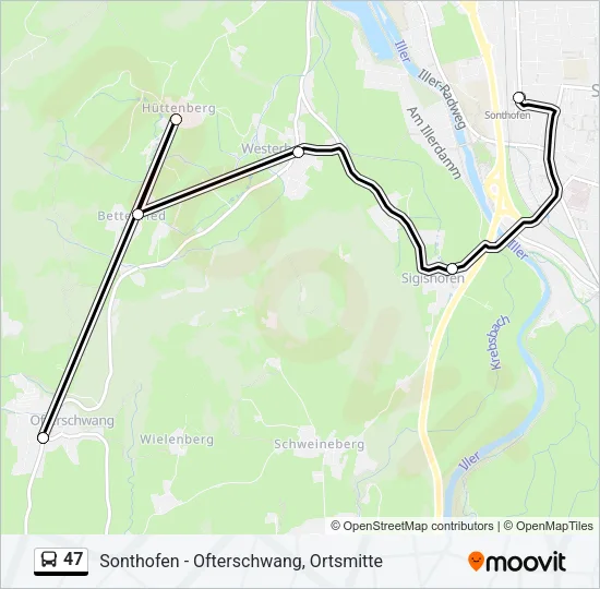 47 Bus Line Map