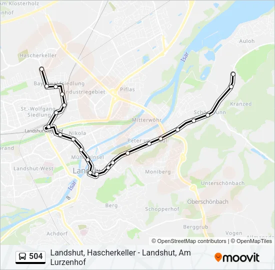 504 Bus Line Map