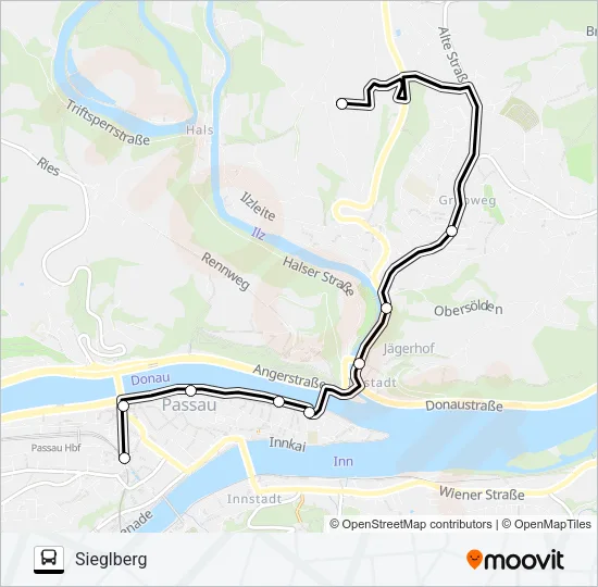 Автобус LINIE K2: карта маршрута
