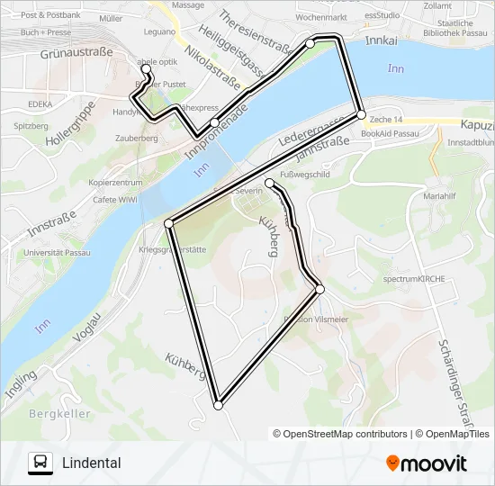 Автобус LINIE K2: карта маршрута
