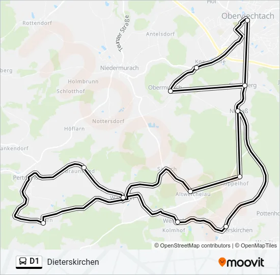 D1 Bus Line Map