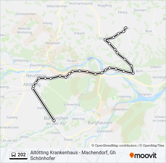 Автобус 202: карта маршрута