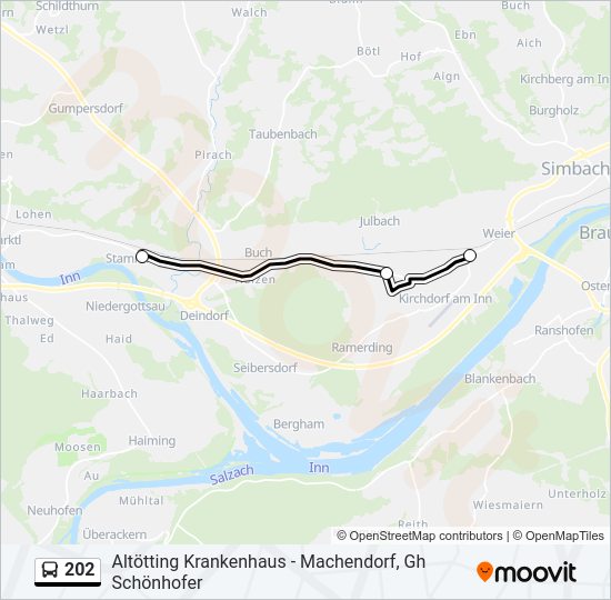 Автобус 202: карта маршрута