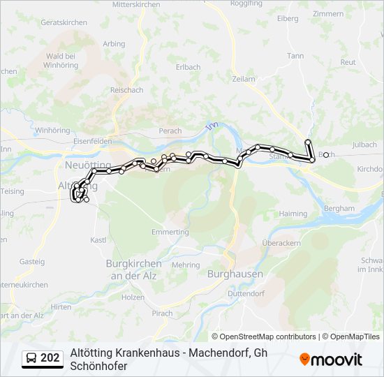 Автобус 202: карта маршрута