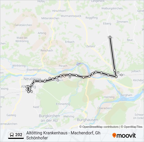 Автобус 202: карта маршрута