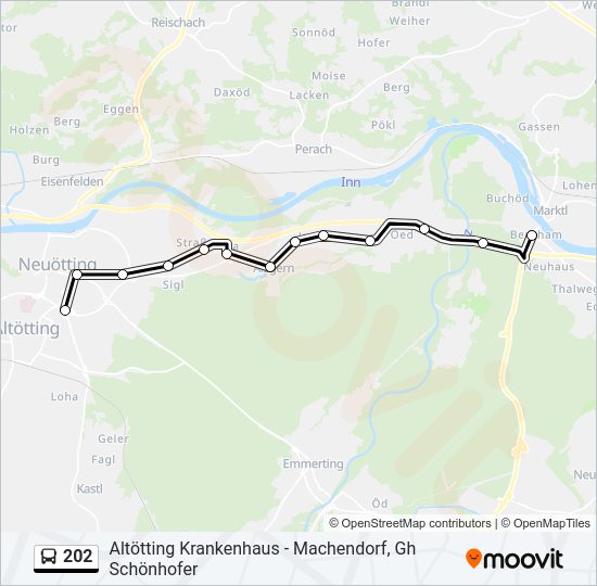 Автобус 202: карта маршрута