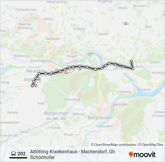 Автобус 202: карта маршрута