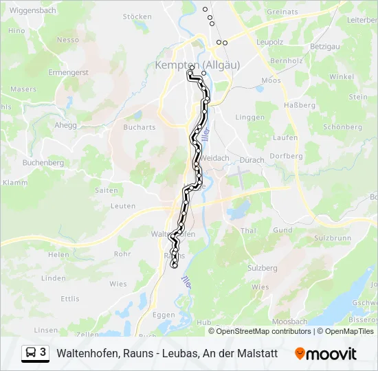 3 Bus Line Map