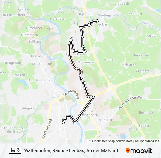 3 Bus Line Map