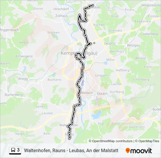 3 Bus Line Map