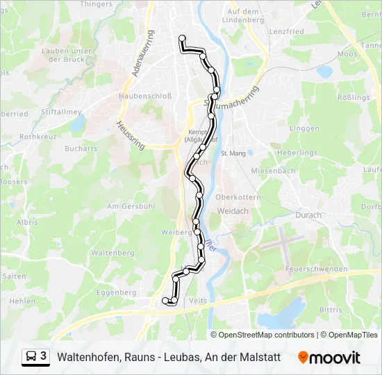 3 Bus Line Map