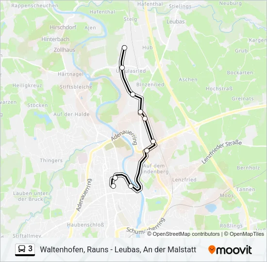 3 Bus Line Map