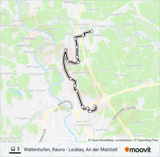 3 Bus Line Map