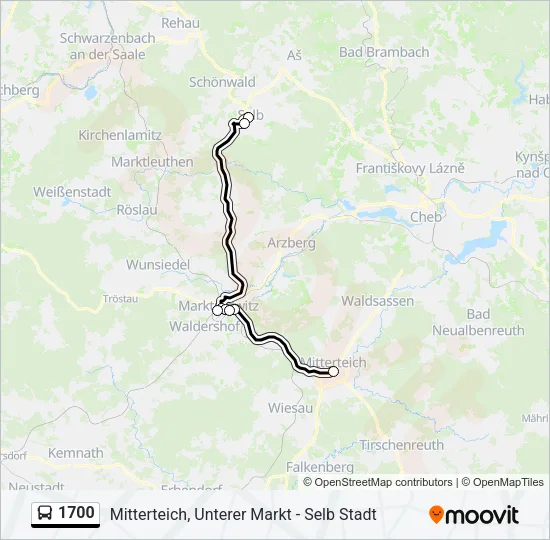 Автобус 1700: карта маршрута