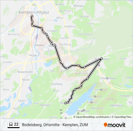 22 Bus Line Map