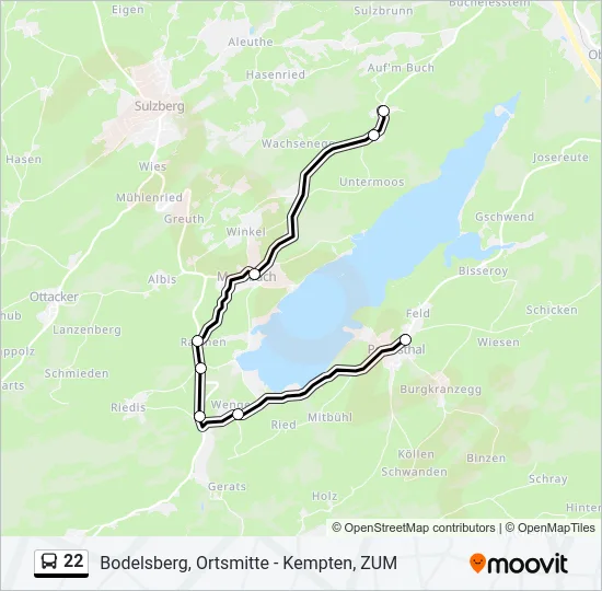 22 Bus Line Map