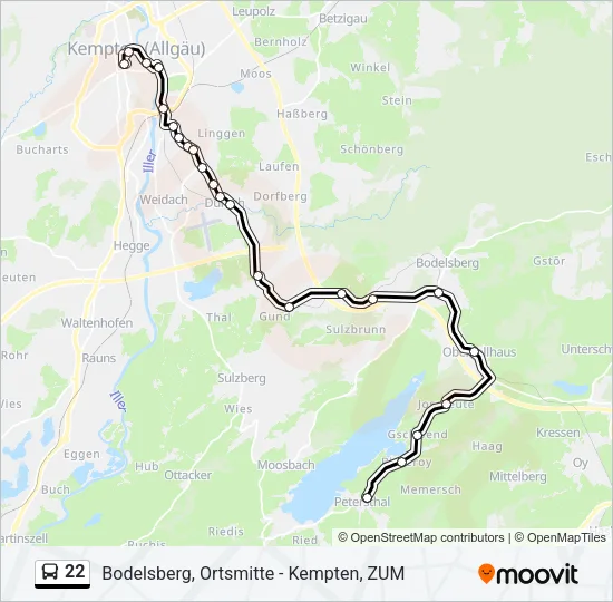 22 Bus Line Map