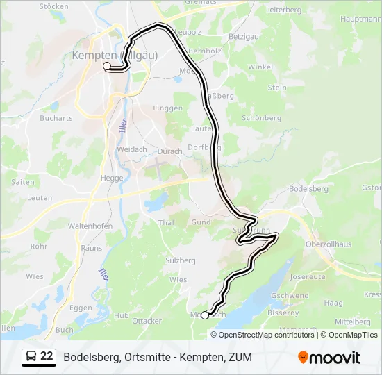 22 Bus Line Map