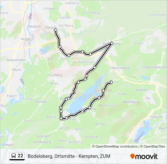 22 Bus Line Map