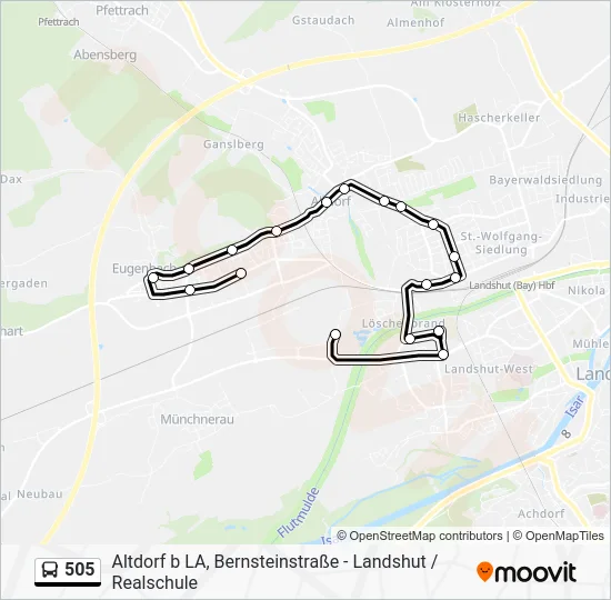 Автобус 505: карта маршрута