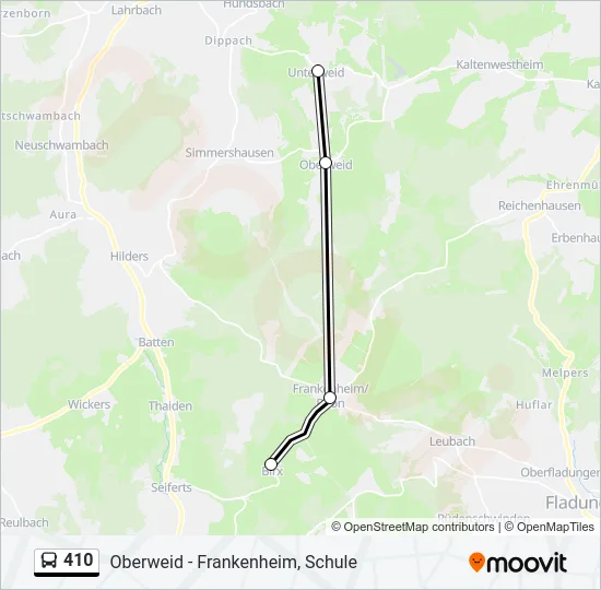 410 Bus Line Map