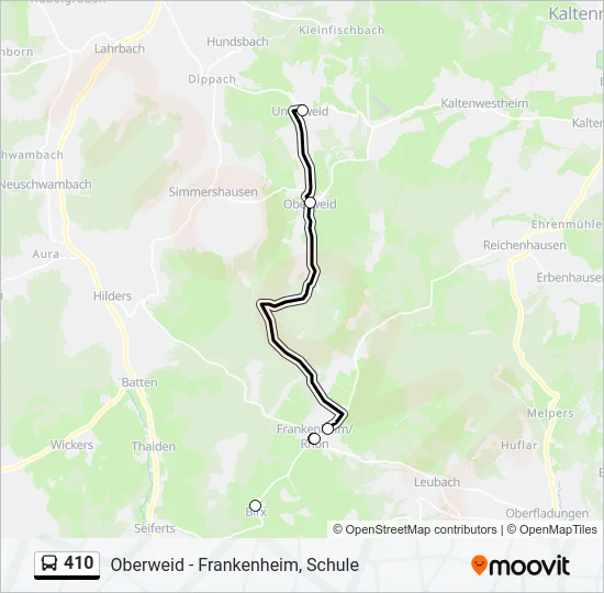 410 Bus Line Map